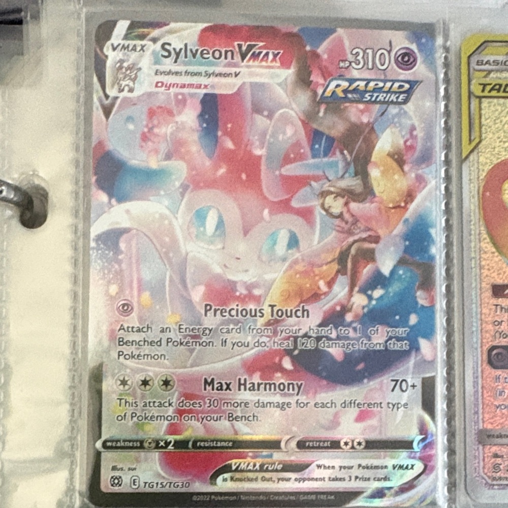 Sylveon VMAX Pokémon TCG Card - Pink & White Holo